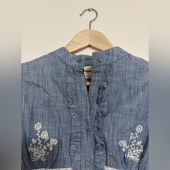 Prairie style long sleeve shirt with collar in XS - Picture 6 of 6